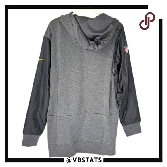 Nike Men's NFL Pittsburgh Steelers Dri-Fit Hooded Full Zip Jacket Gray Size XXL - Picture 2 of 10